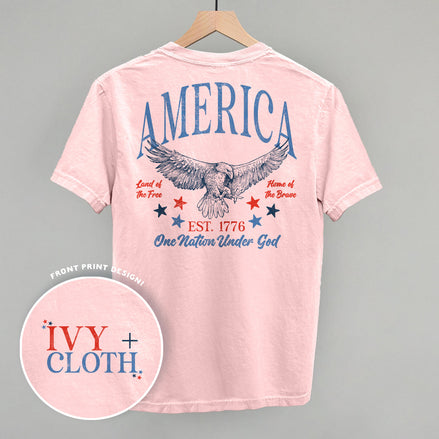 America Red & Blue Eagle (Back Print)