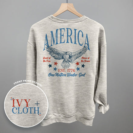 America Red & Blue Eagle (Back Print)